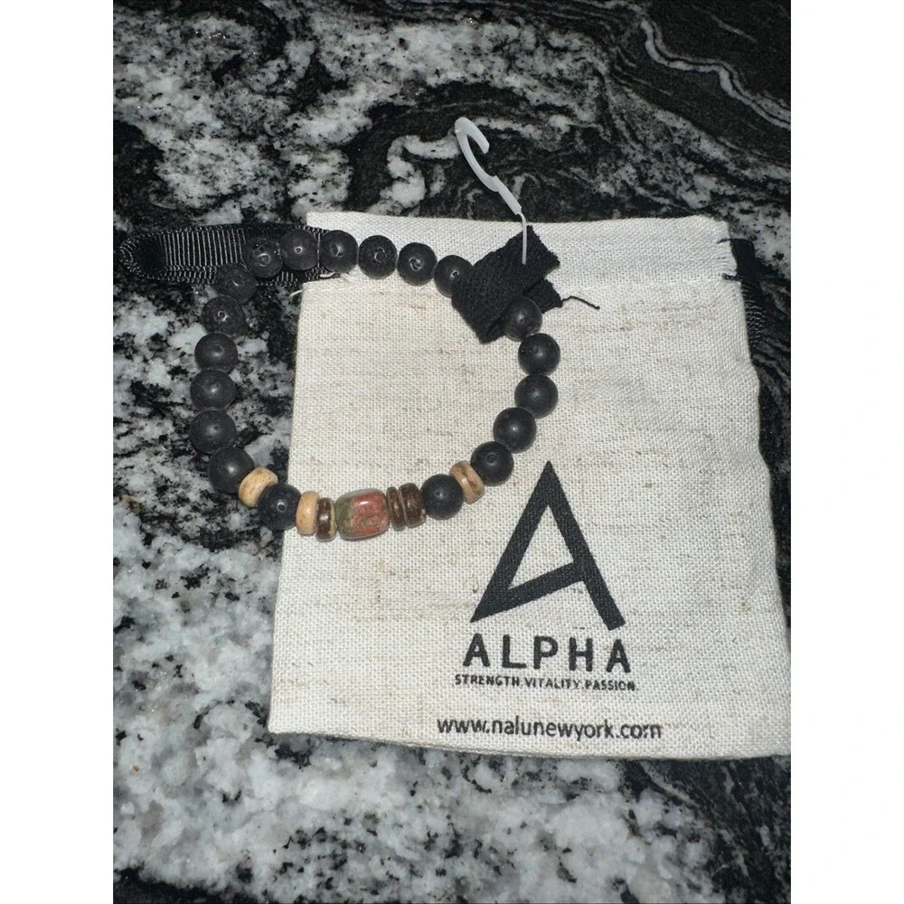 Nalu Alpha Lava And Natural Stone Beads Grounding Protection Bracelet